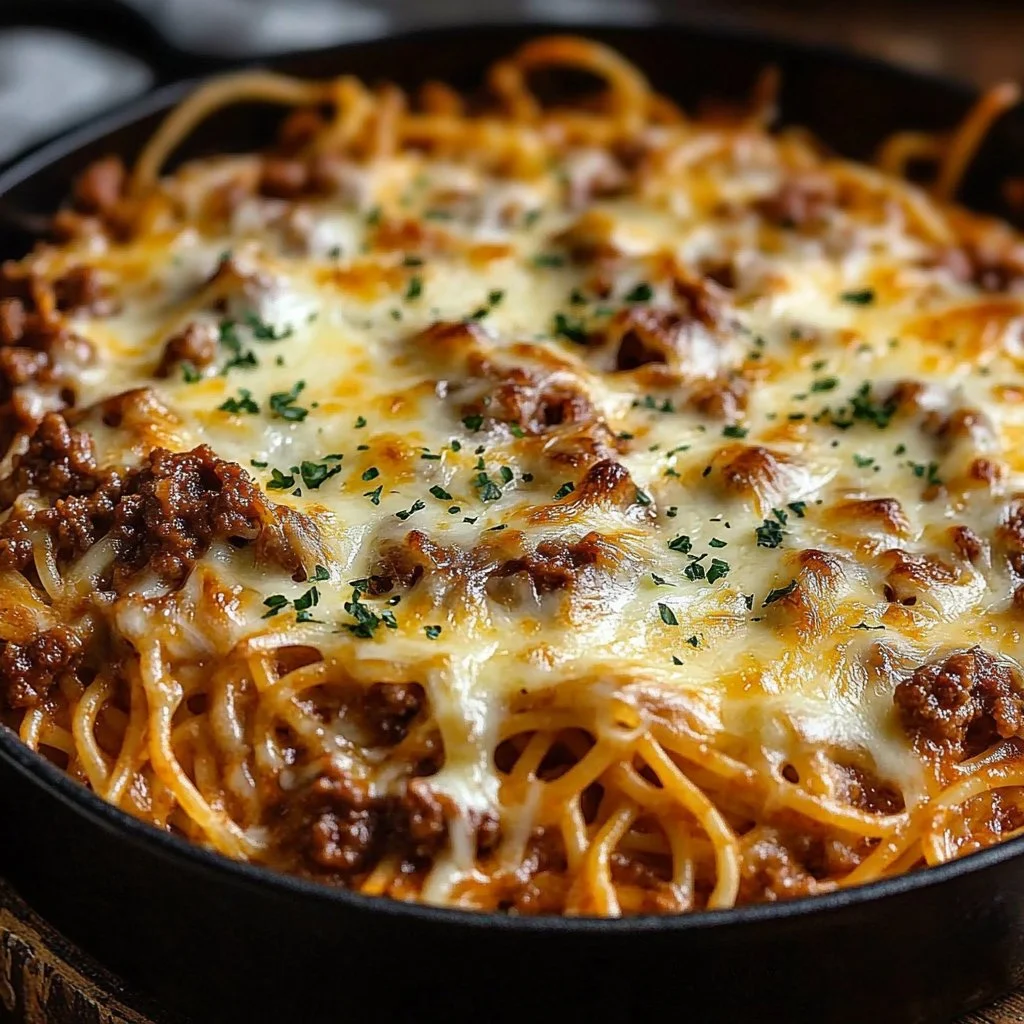 Delicious Angel Beef Casserole with Creamy Pasta served in a baking dish