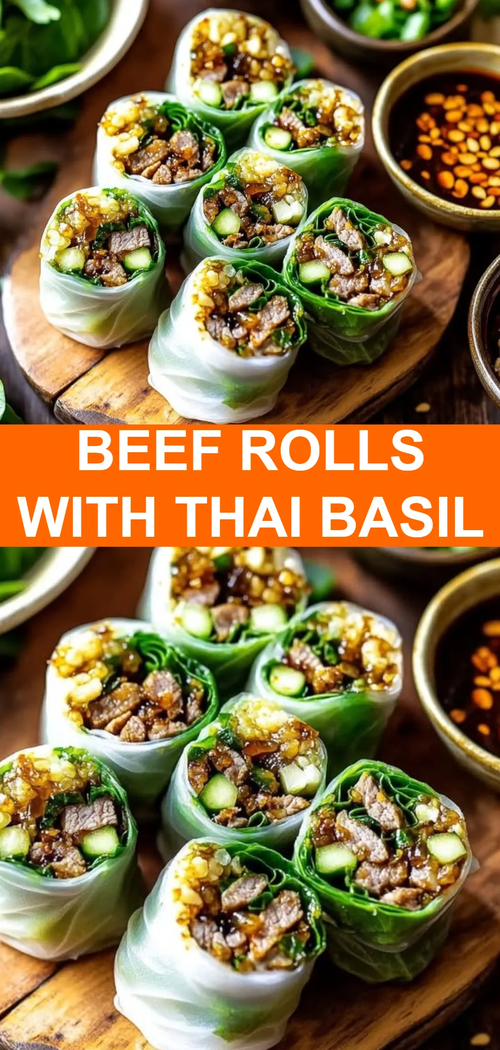 Beef Rolls with Thai Basil