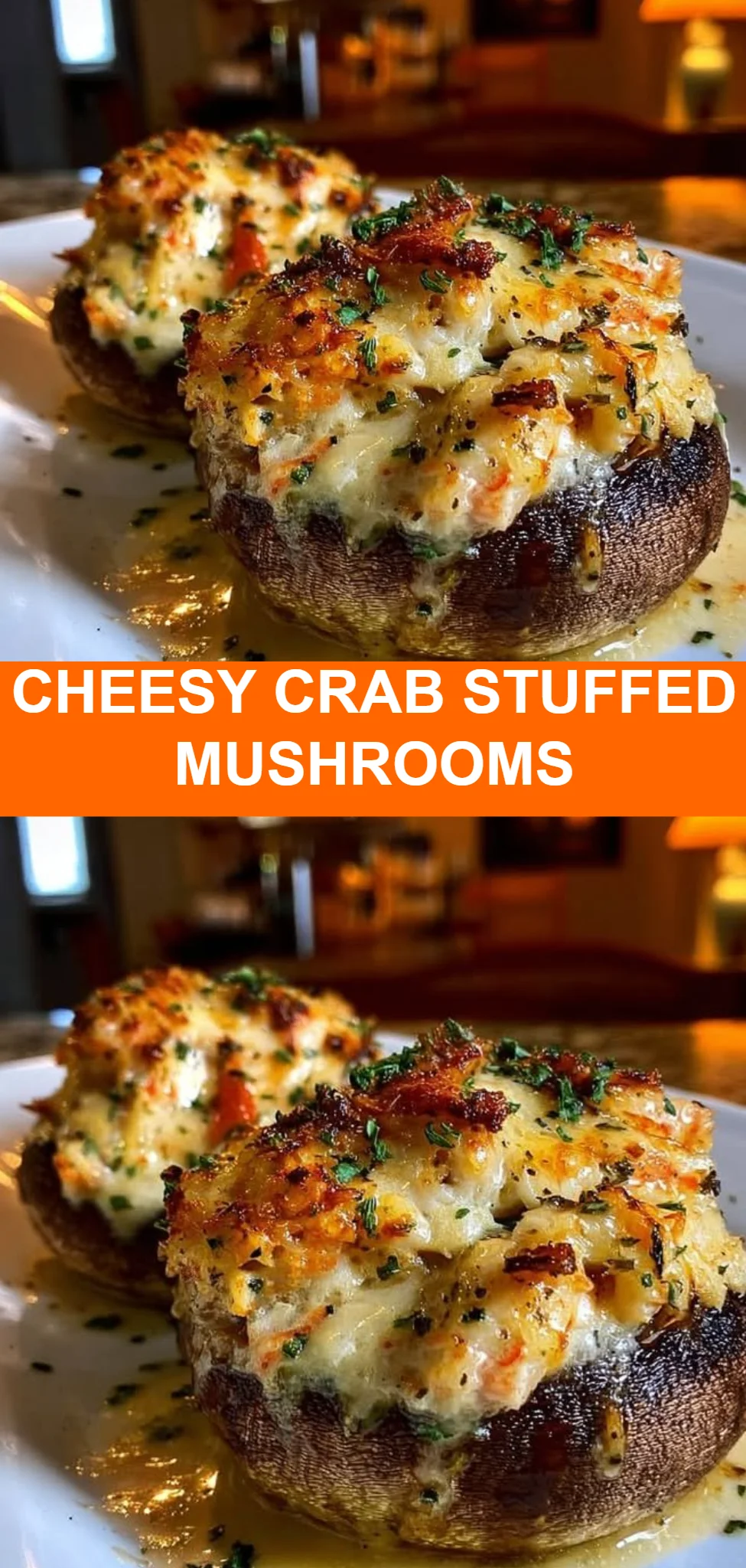 Cheesy Crab Stuffed Mushrooms
