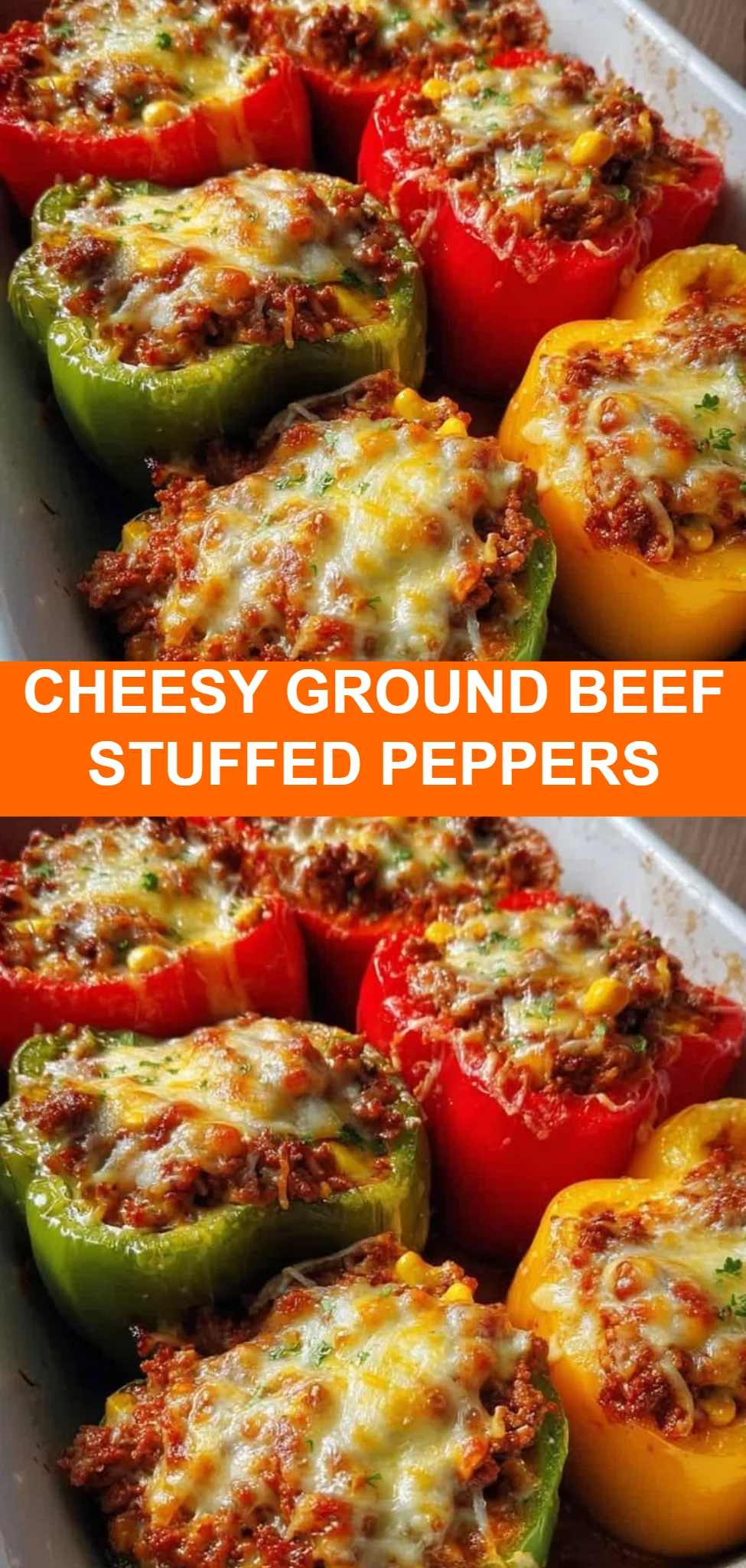 Cheesy Ground Beef Stuffed Peppers