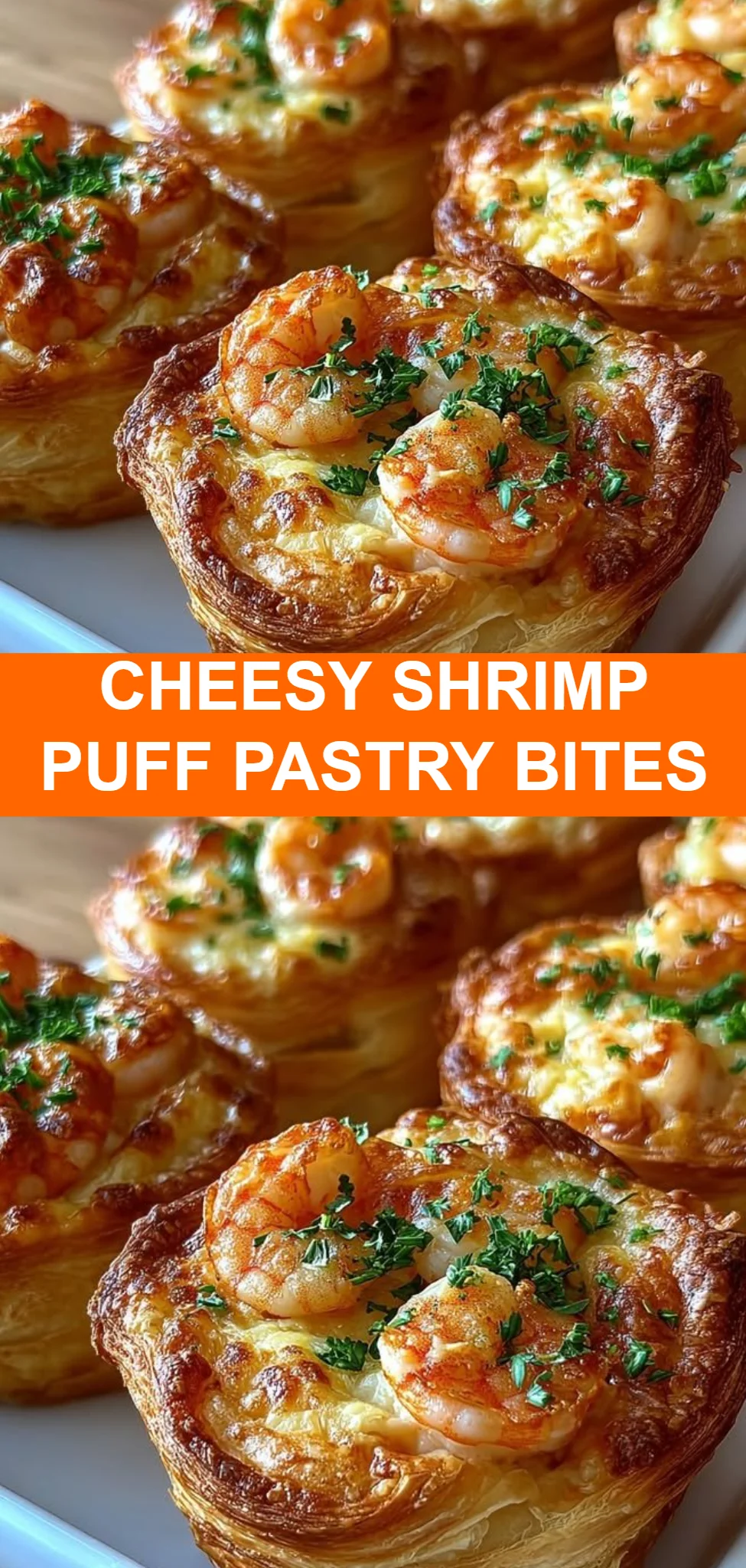 Cheesy Shrimp Puff Pastry Bites