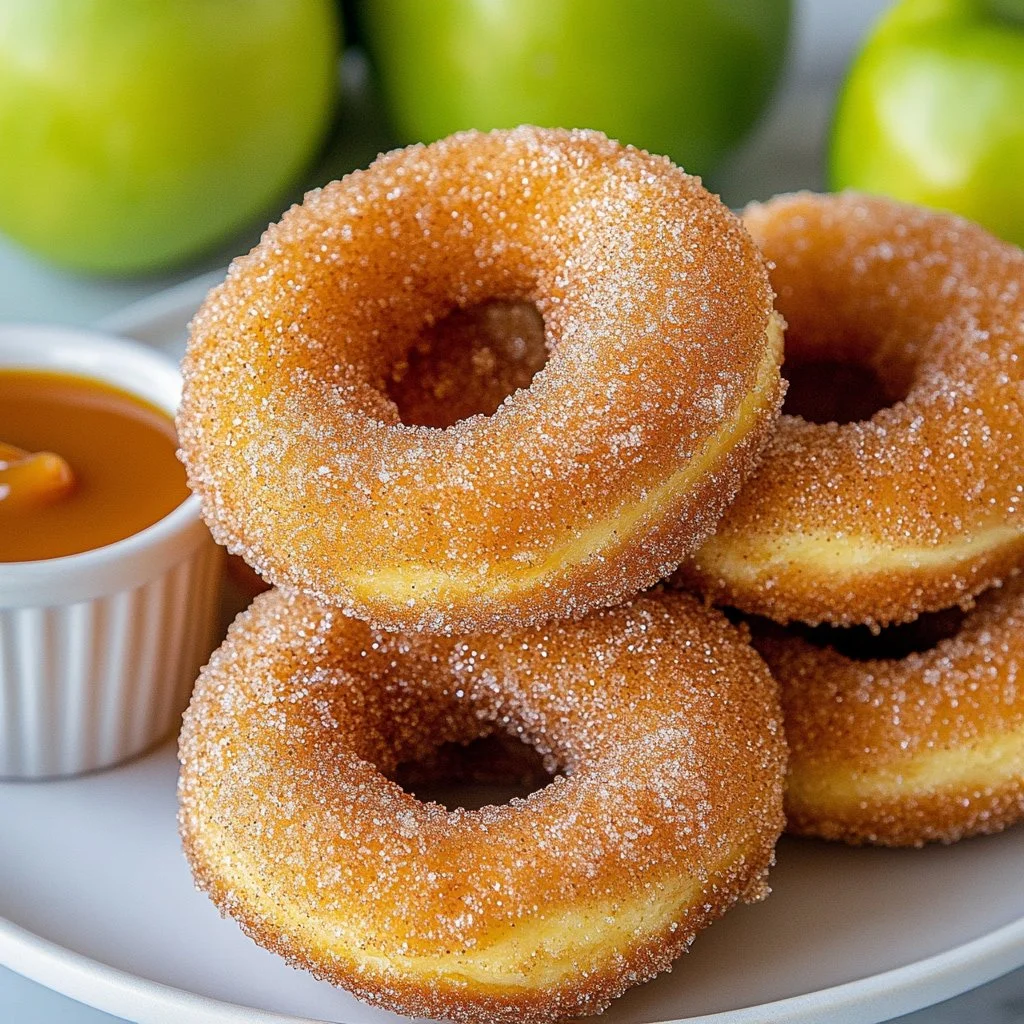 Delicious cinnamon fried apple rings served as a sweet snack or dessert.