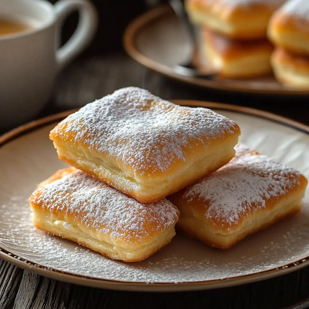 Perfectly fried classic French Beignets with a dusting of powdered sugar