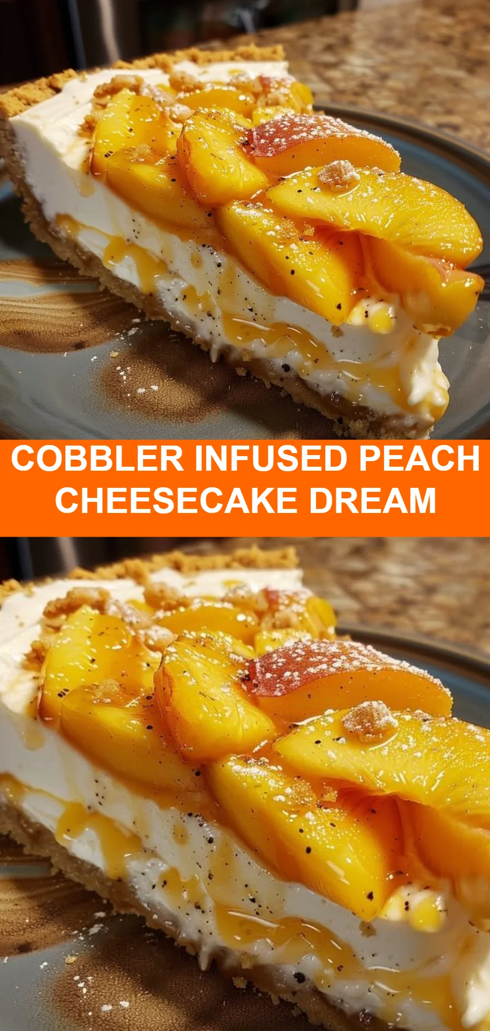 Cobbler Infused Peach Cheesecake Dream