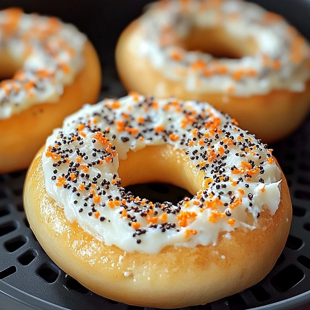 Homemade Cottage Cheese Protein Bagels on a wooden table