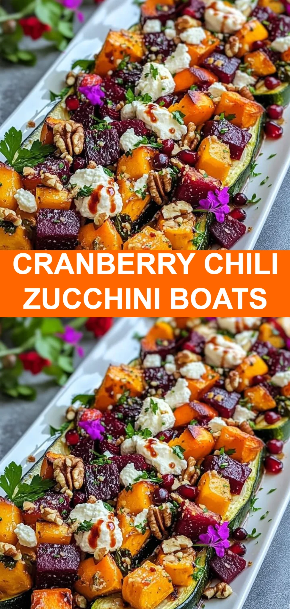 Cranberry Chili Zucchini Boats