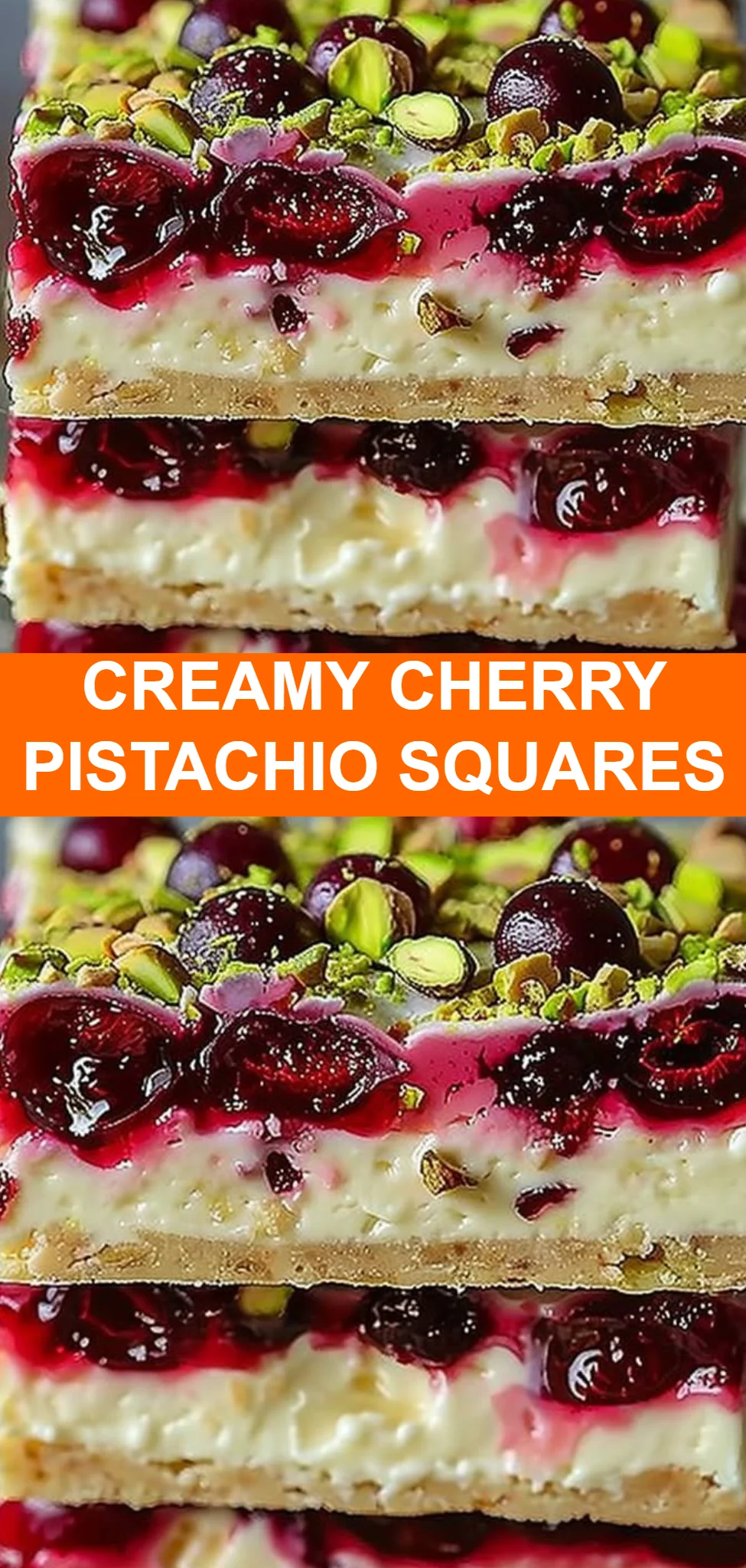 Creamy Cherry Pistachio Squares
