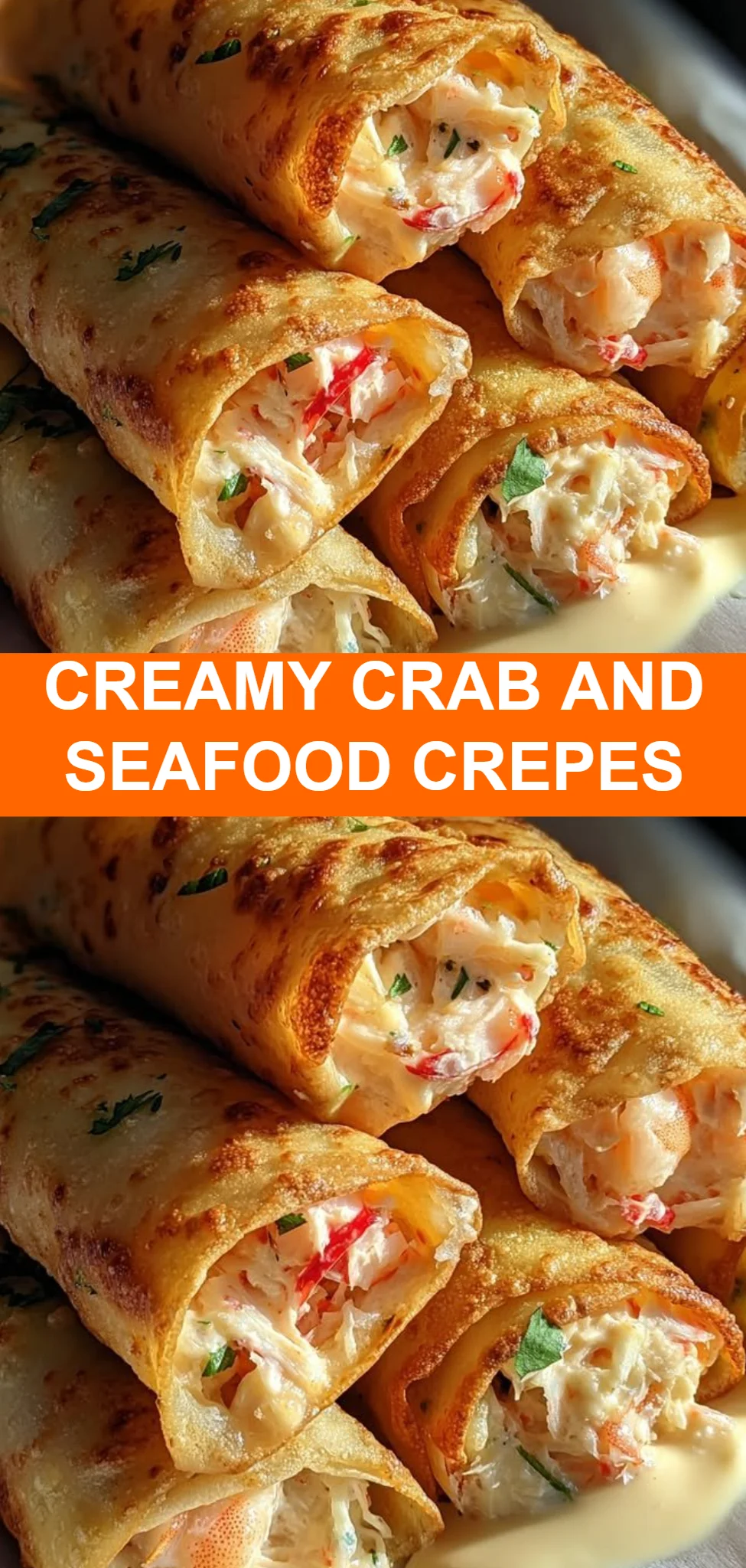 Creamy Crab and Seafood Crepes