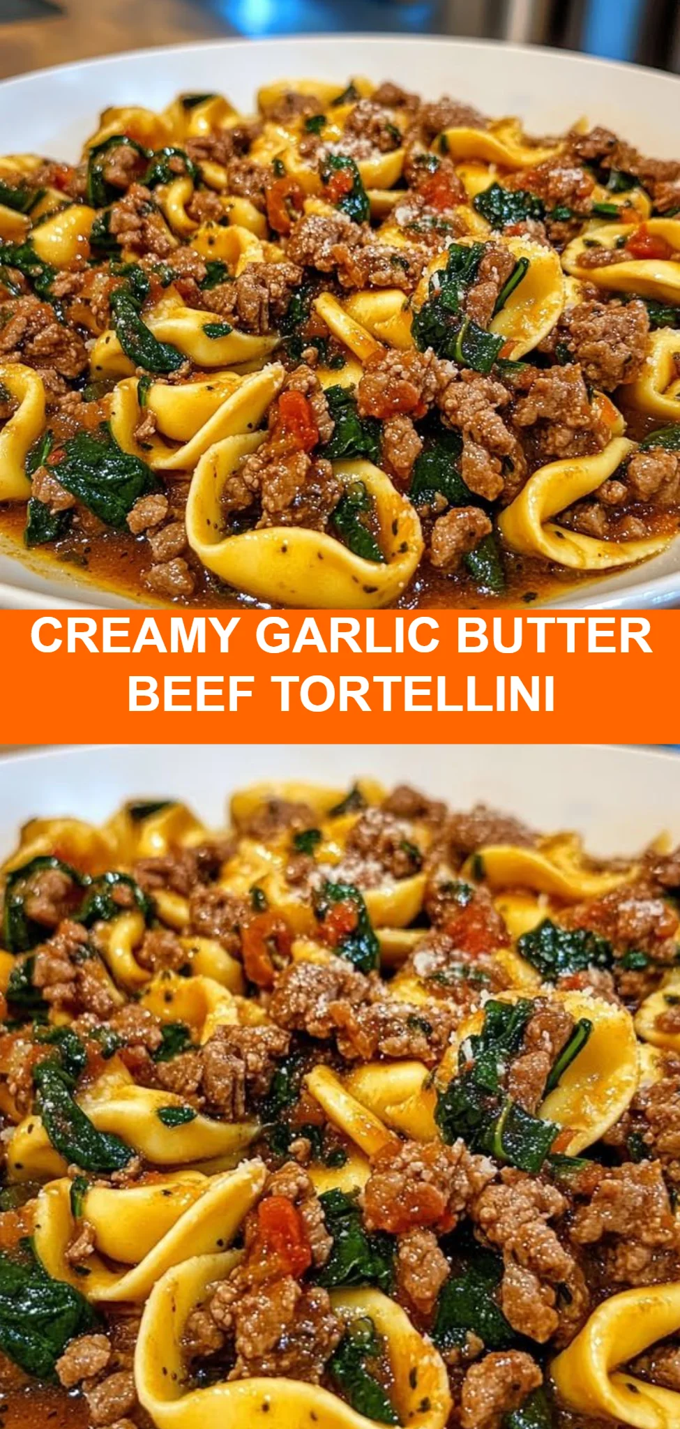 Creamy Garlic Butter Beef Tortellini