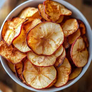 Crispy and flavorful cinnamon apple chips ready to be enjoyed as a healthy snack