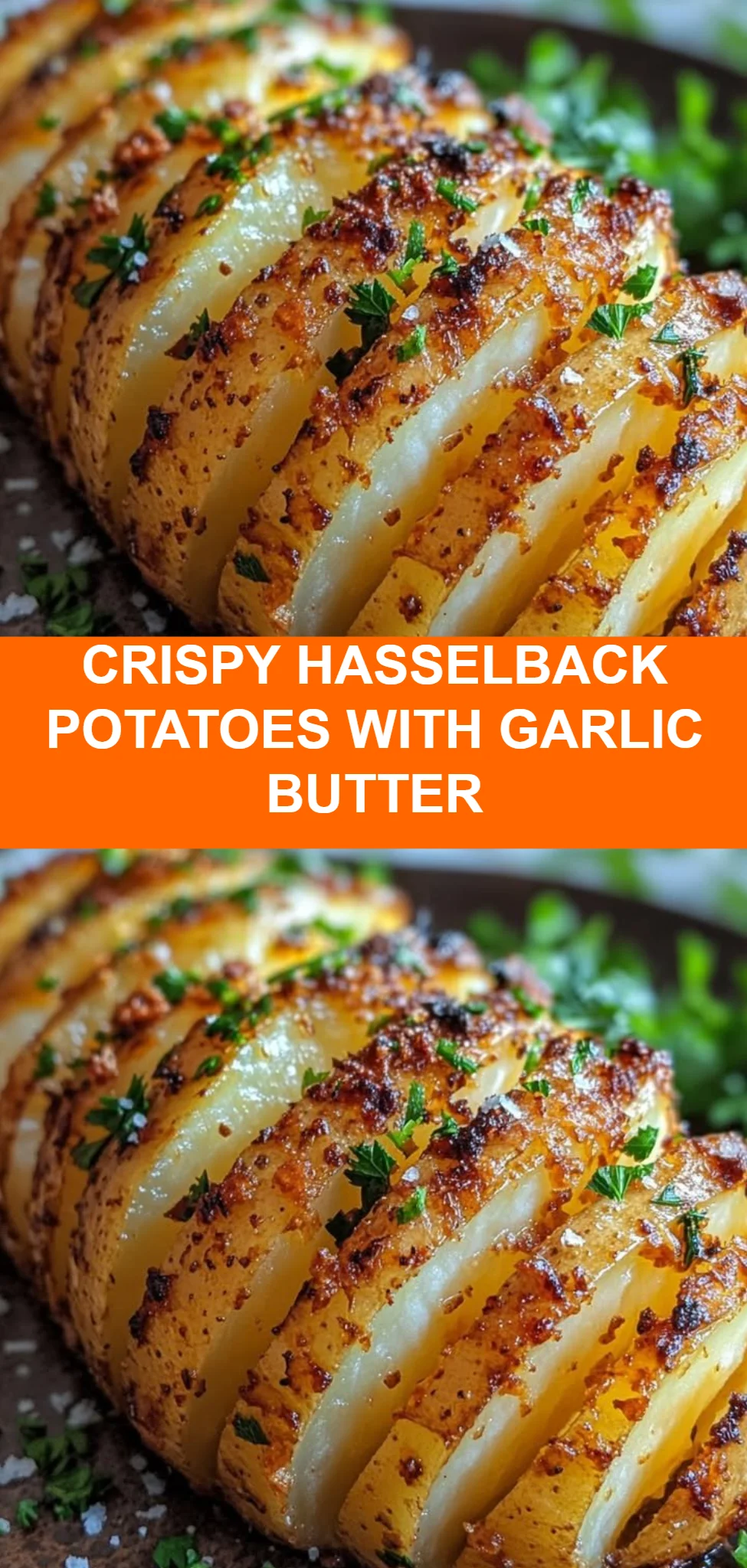 Crispy Hasselback Potatoes with Garlic Butter