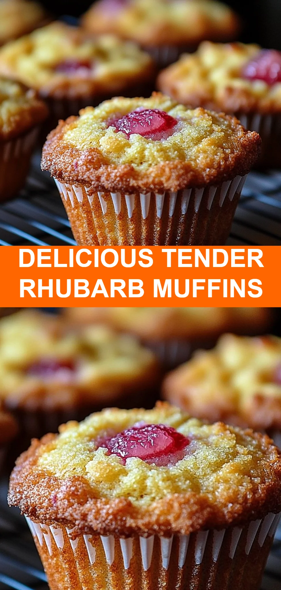 Delicious Tender Rhubarb Muffins