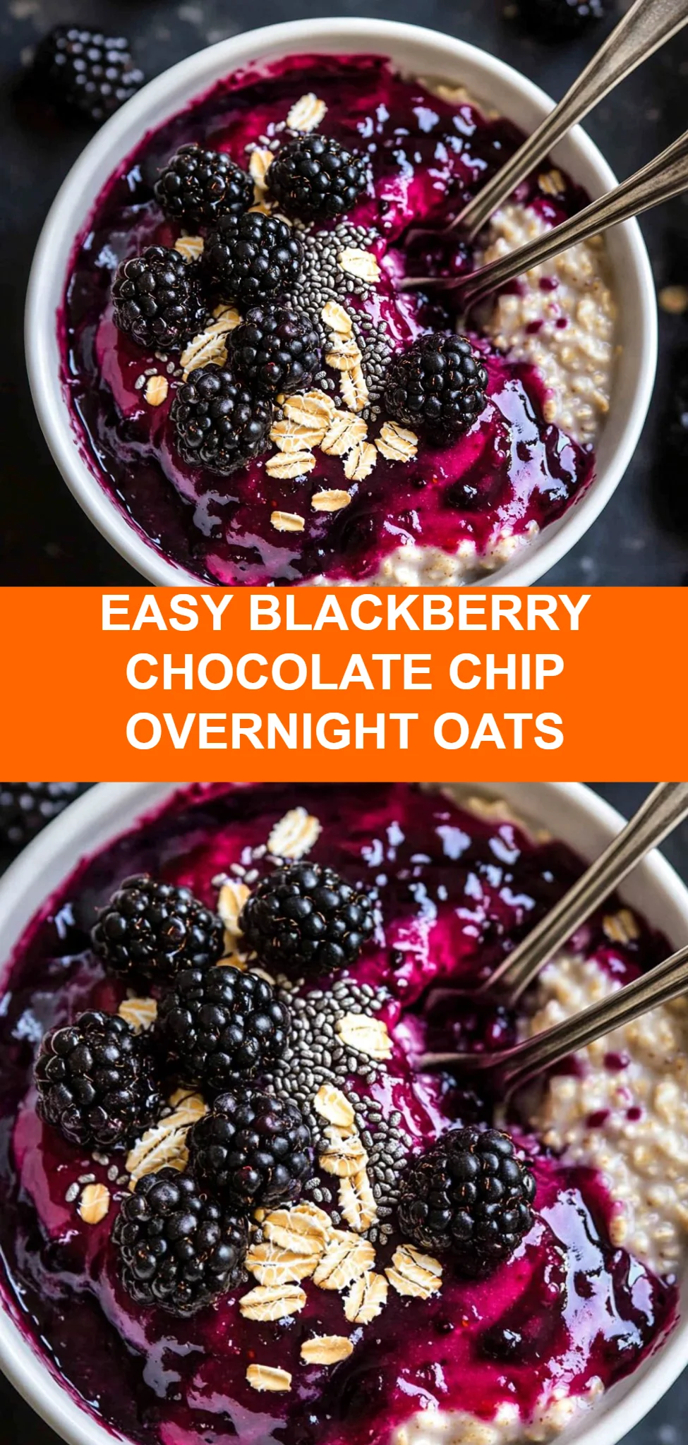 Easy Blackberry Chocolate Chip Overnight Oats