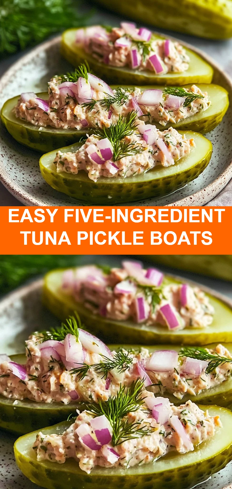 Easy Five-Ingredient Tuna Pickle Boats