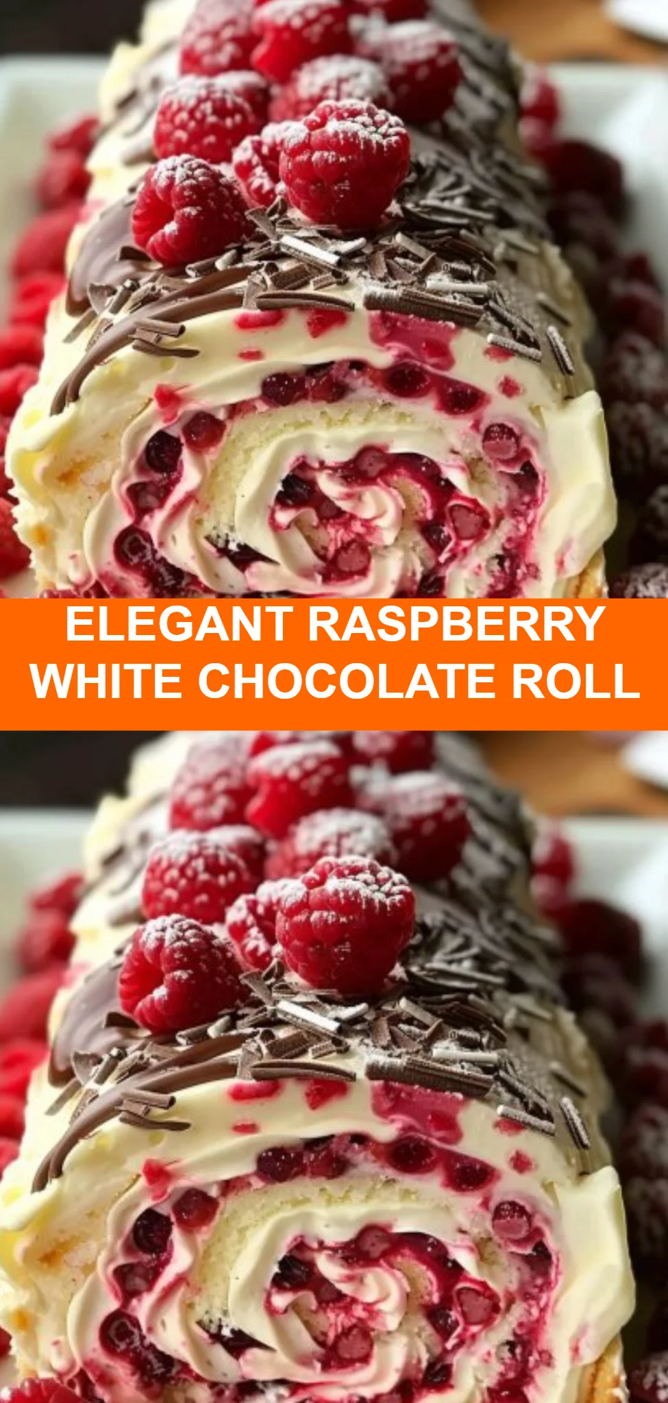 Elegant Raspberry White Chocolate Roll