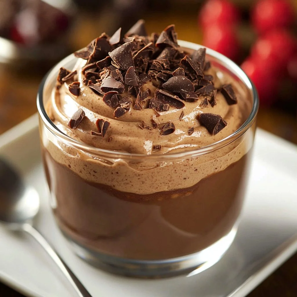 Delicious protein yogurt pudding served in a bowl with toppings.