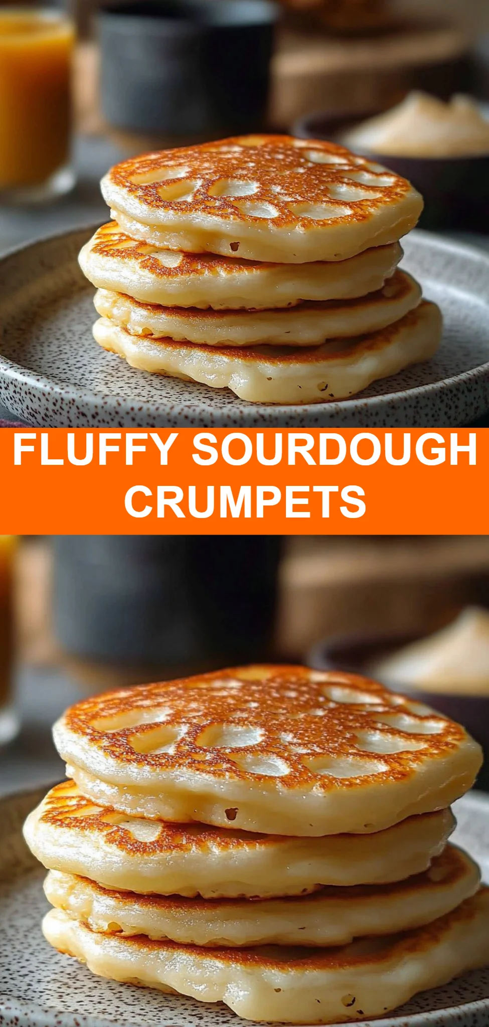 Fluffy Sourdough Crumpets