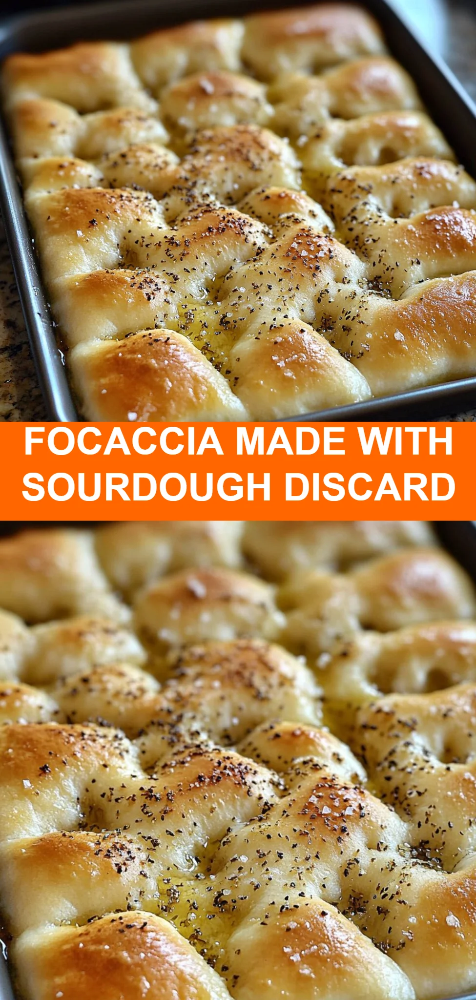 Focaccia Made with Sourdough Discard