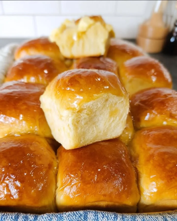 Homemade Hawaiian Sweet Rolls fresh from the oven.