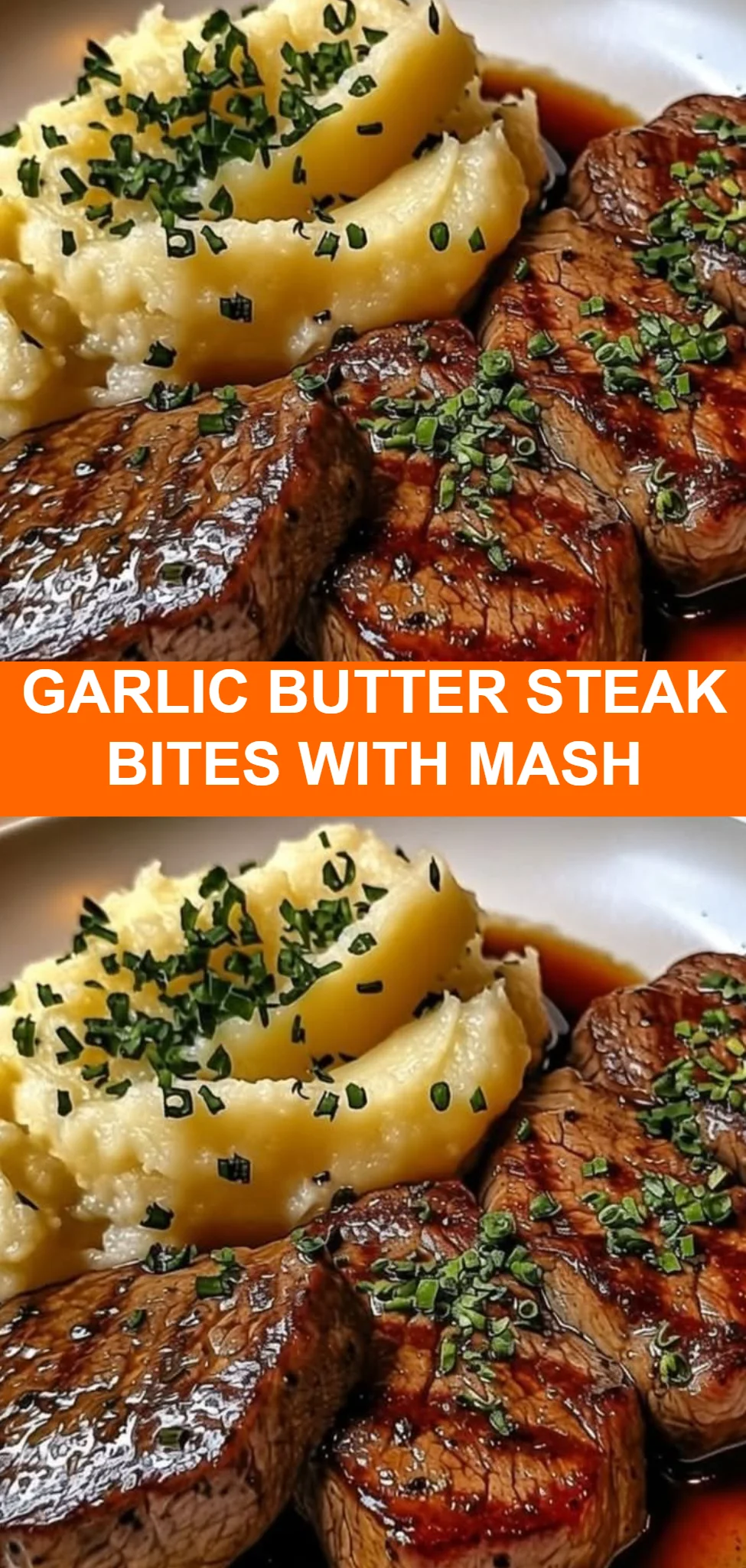 Garlic Butter Steak Bites with Mash