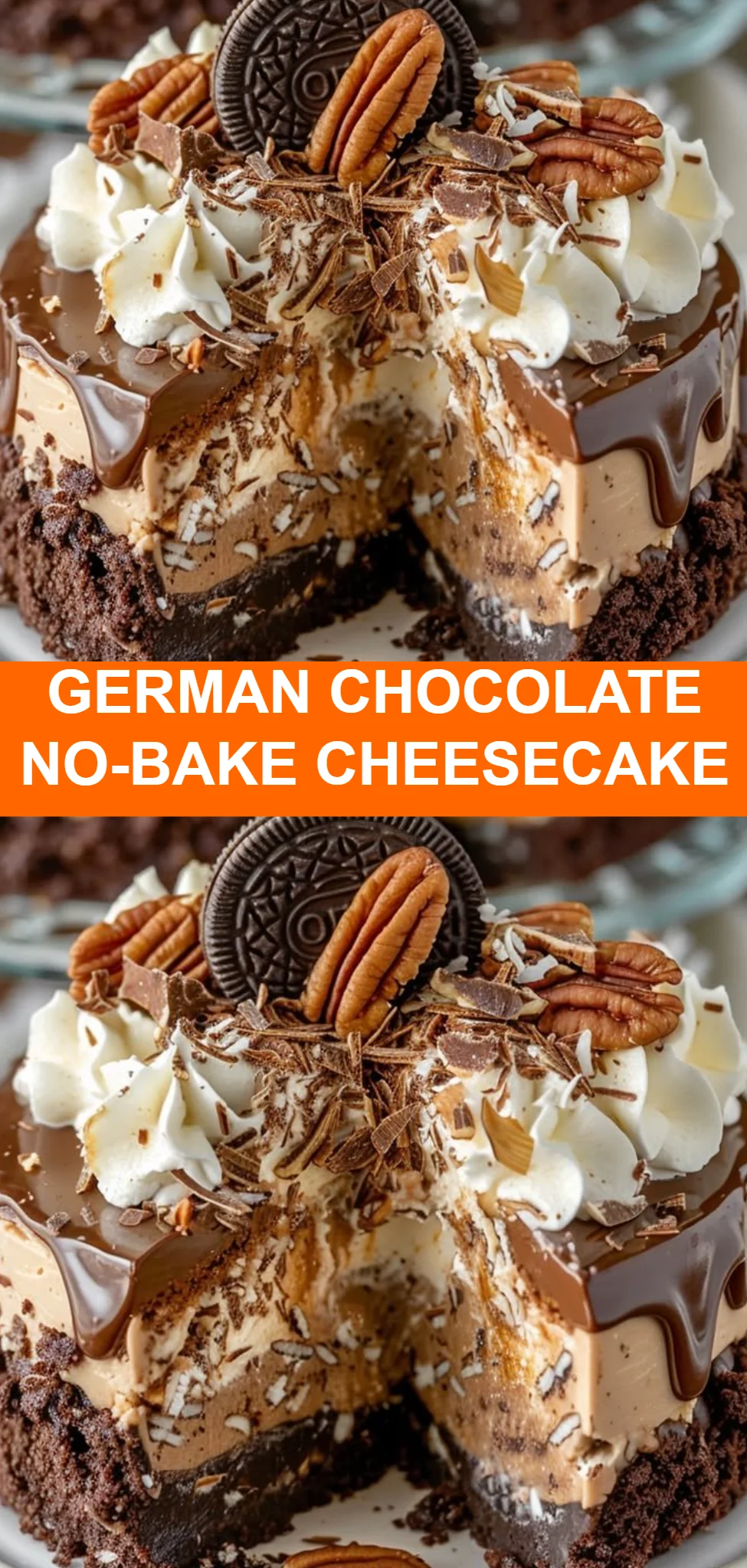 German Chocolate No-Bake Cheesecake