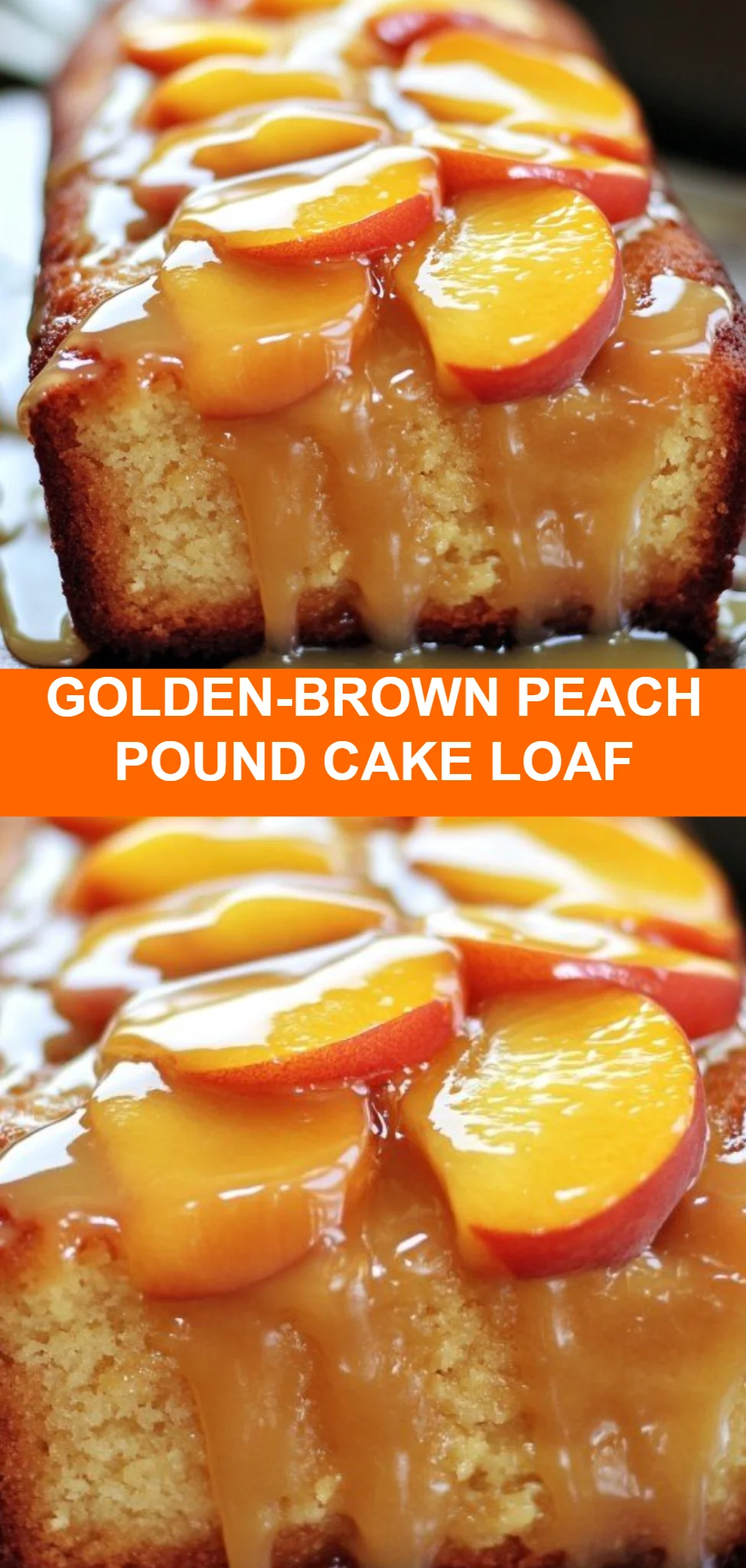 Golden-Brown Peach Pound Cake Loaf