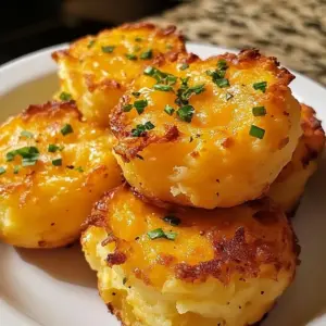 Golden-crusted crispy cheesy potato puffs served on a plate