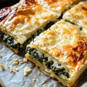 Golden Spinach Feta Bake fresh out of the oven, topped with herbs.