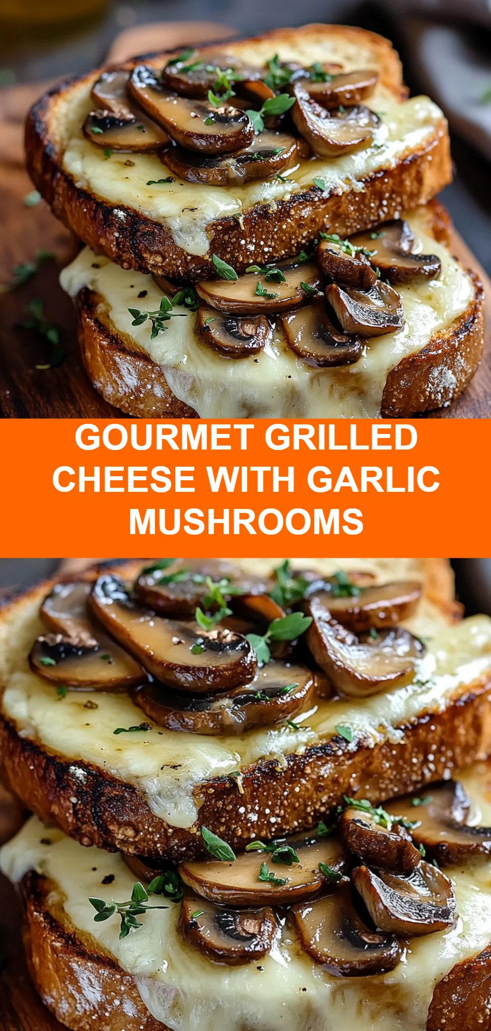 Gourmet Grilled Cheese with Garlic Mushrooms