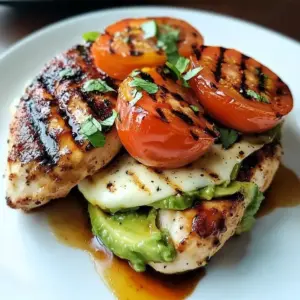Grilled chicken served with fresh California avocado slices on a plate