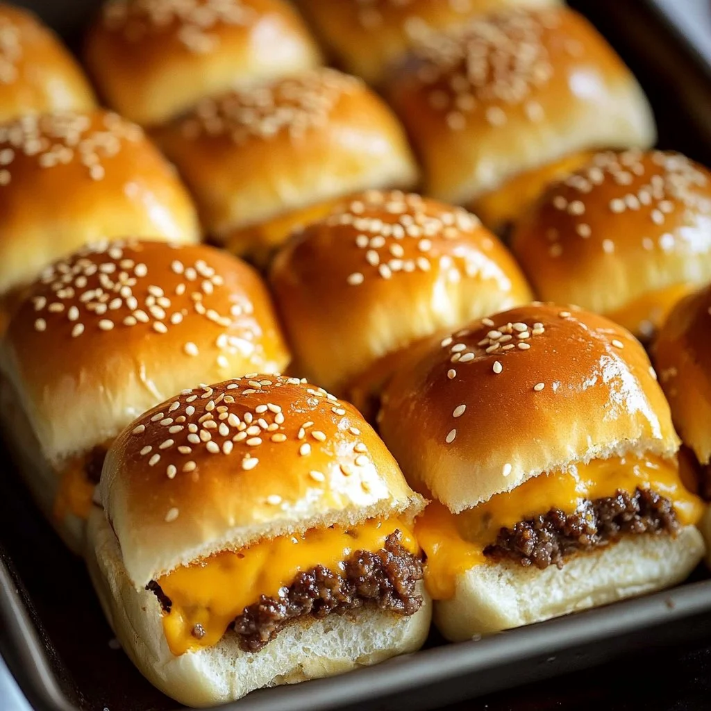 Hawaiian Roll cheeseburger sliders served with toppings