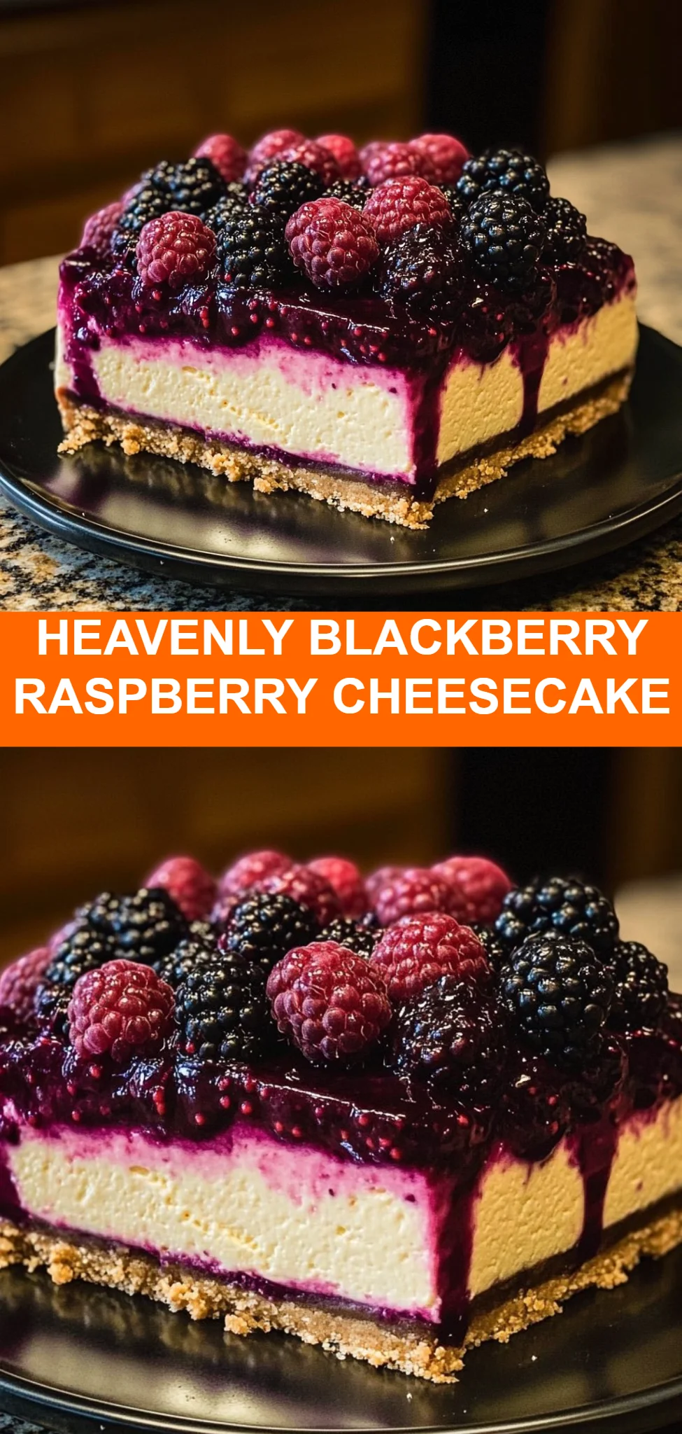 Heavenly Blackberry Raspberry Cheesecake