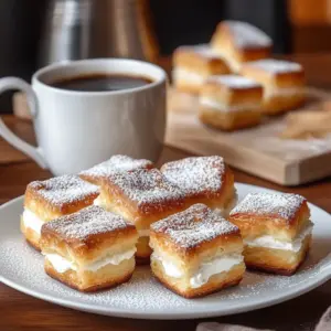 Delicious Hot Cocoa Marshmallow French Toast Bites served with chocolate drizzle