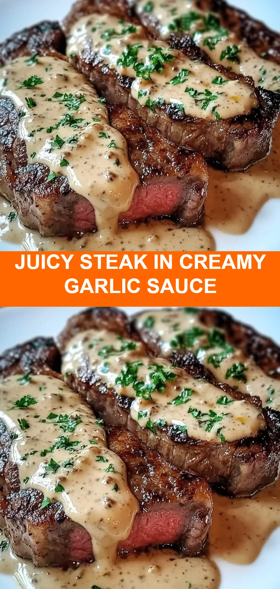 Juicy Steak in Creamy Garlic Sauce