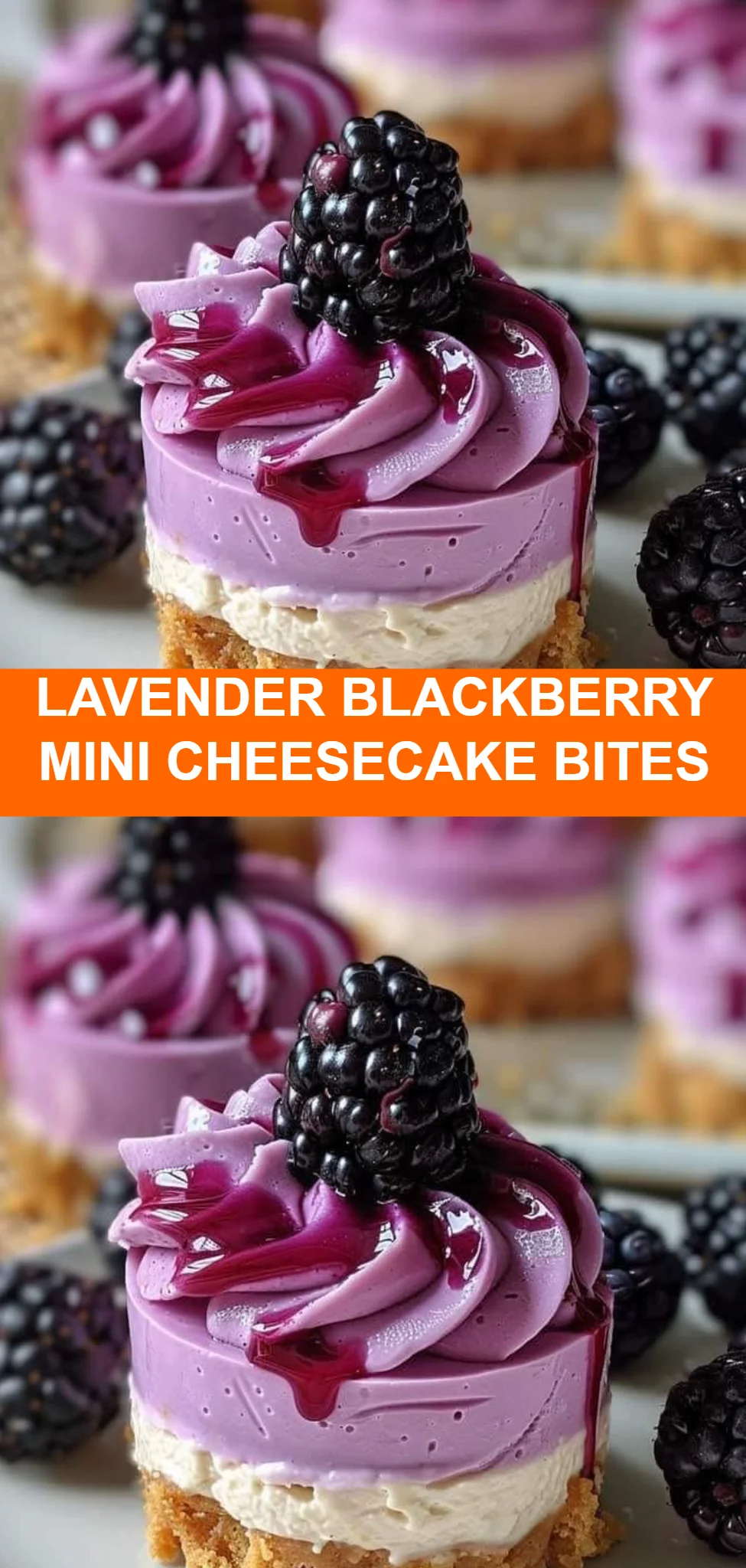 Lavender Blackberry Mini Cheesecake Bites