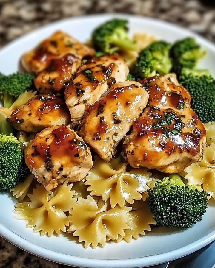 Lemon Butter Cowboy Bowtie Chicken served with fresh herbs