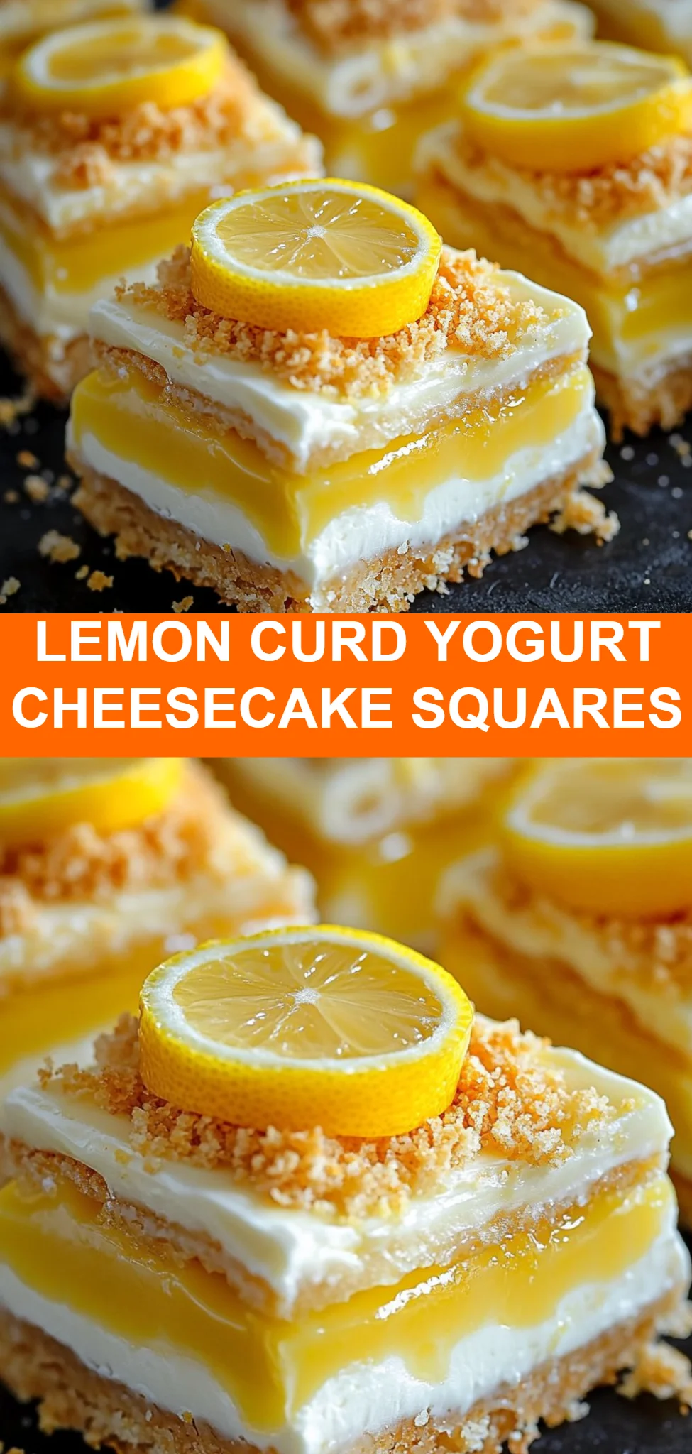 Lemon Curd Yogurt Cheesecake Squares