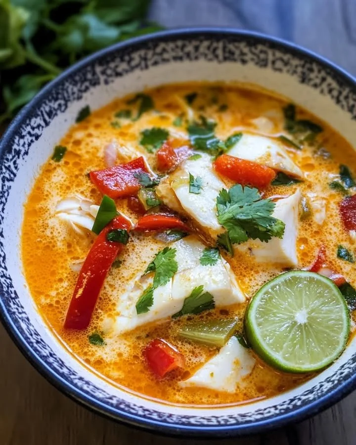 Delicious moqueca-inspired Brazilian seafood stew with colorful ingredients