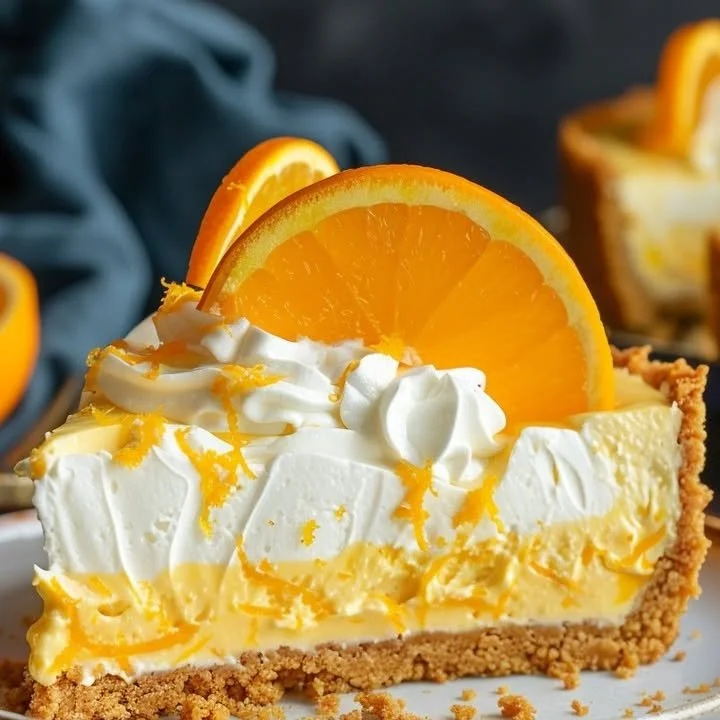 Delicious no bake orange creamsicle cheesecake with a creamy texture