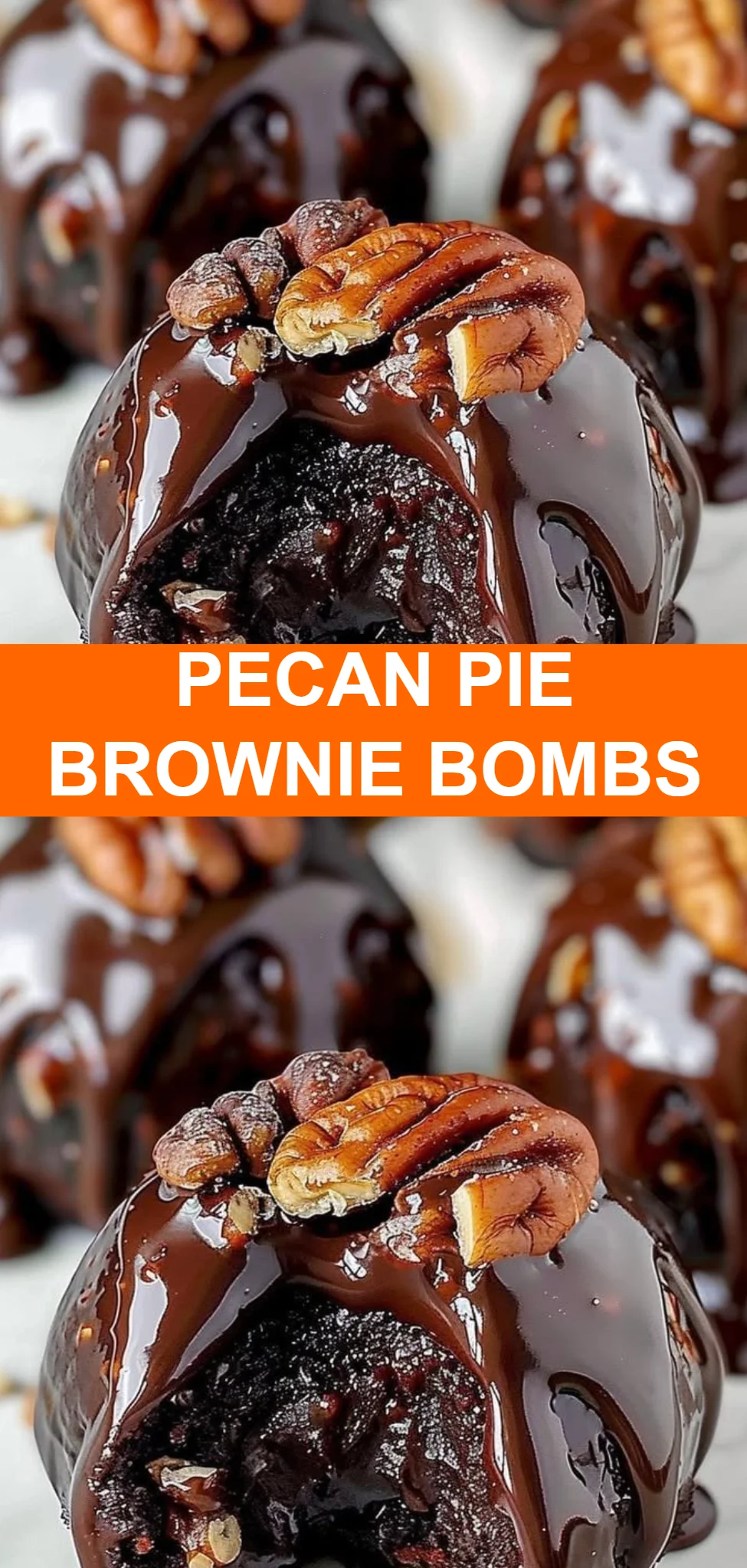 Pecan Pie Brownie Bombs