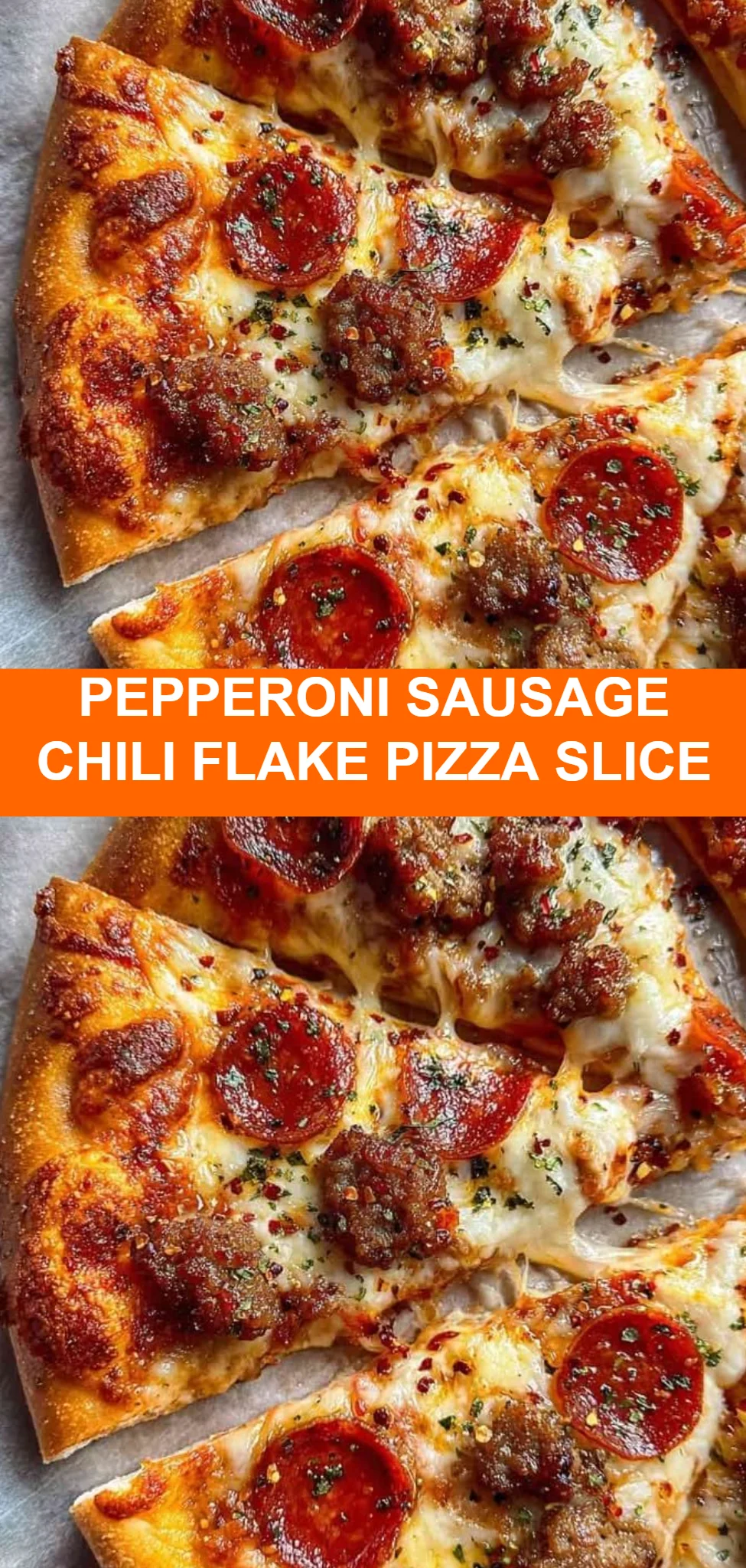 Pepperoni Sausage Chili Flake Pizza Slice