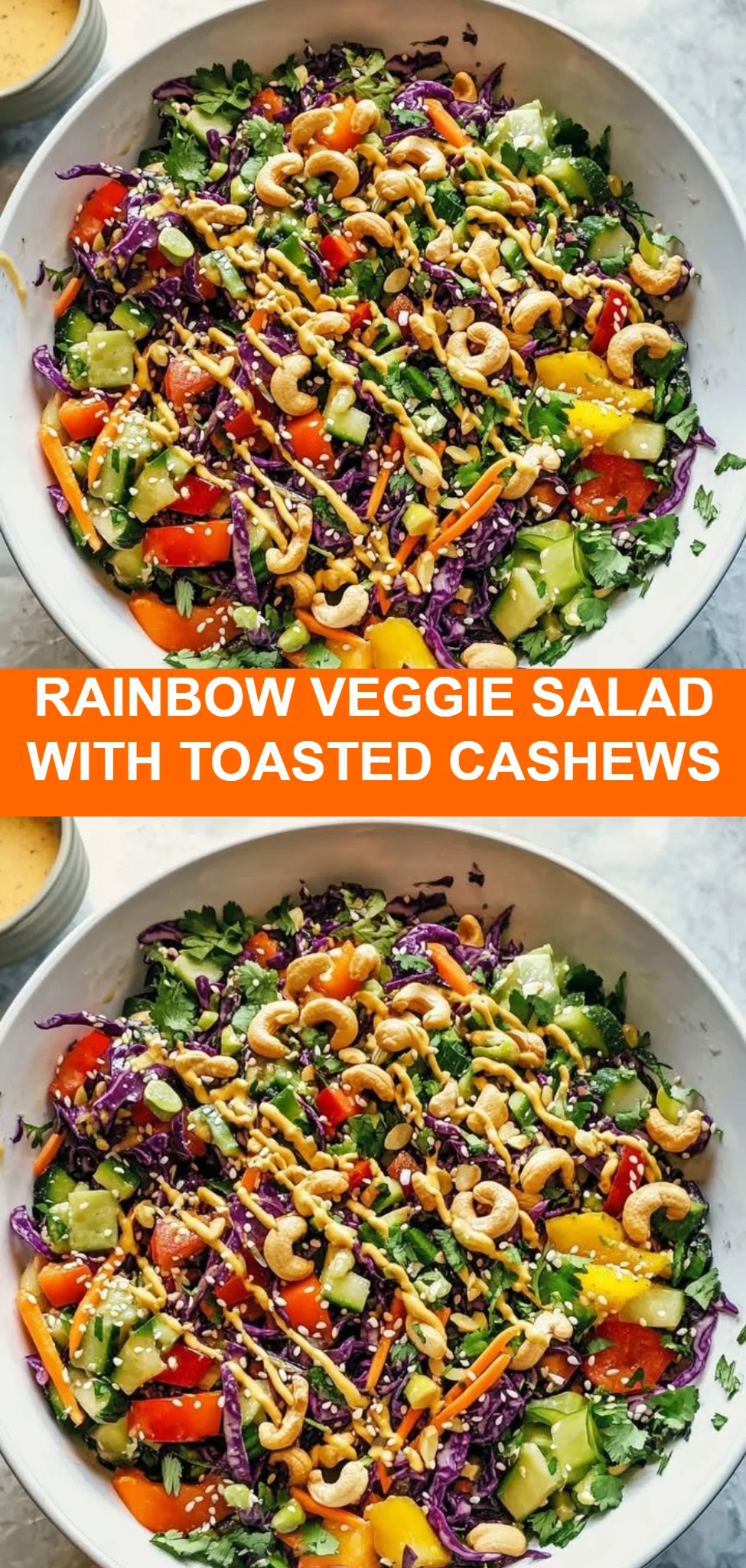 Rainbow Veggie Salad with Toasted Cashews