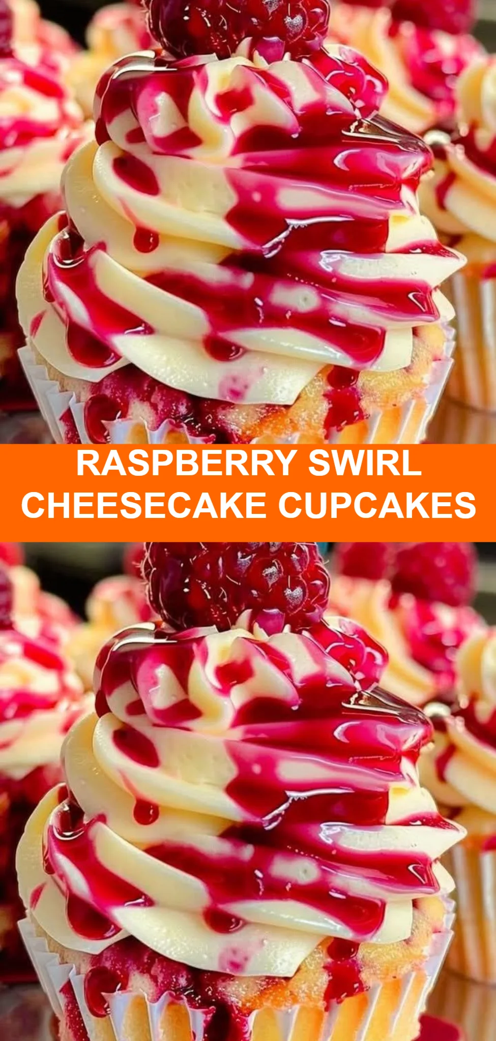 Raspberry Swirl Cheesecake Cupcakes