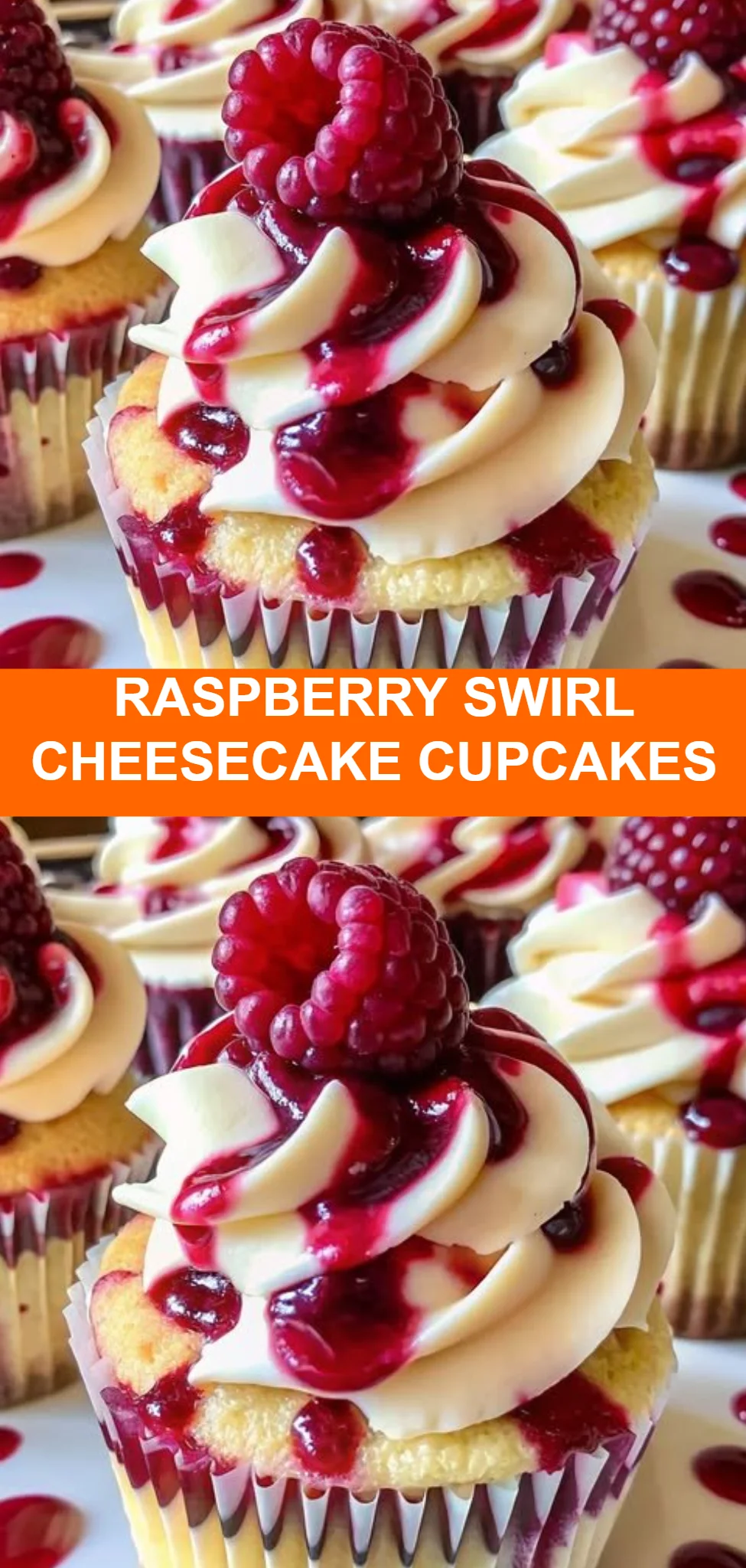 Raspberry Swirl Cheesecake Cupcakes