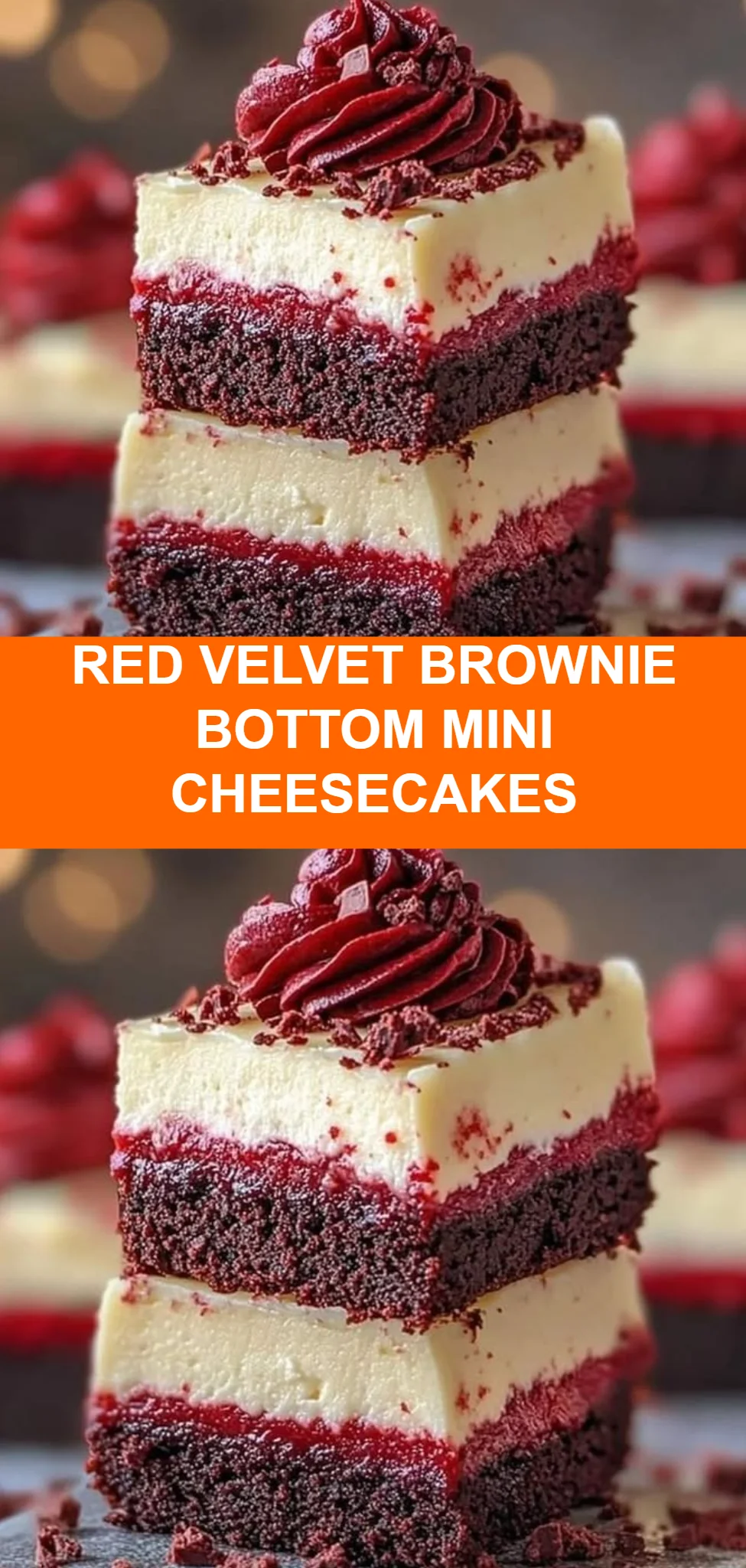 Red Velvet Brownie Bottom Mini Cheesecakes