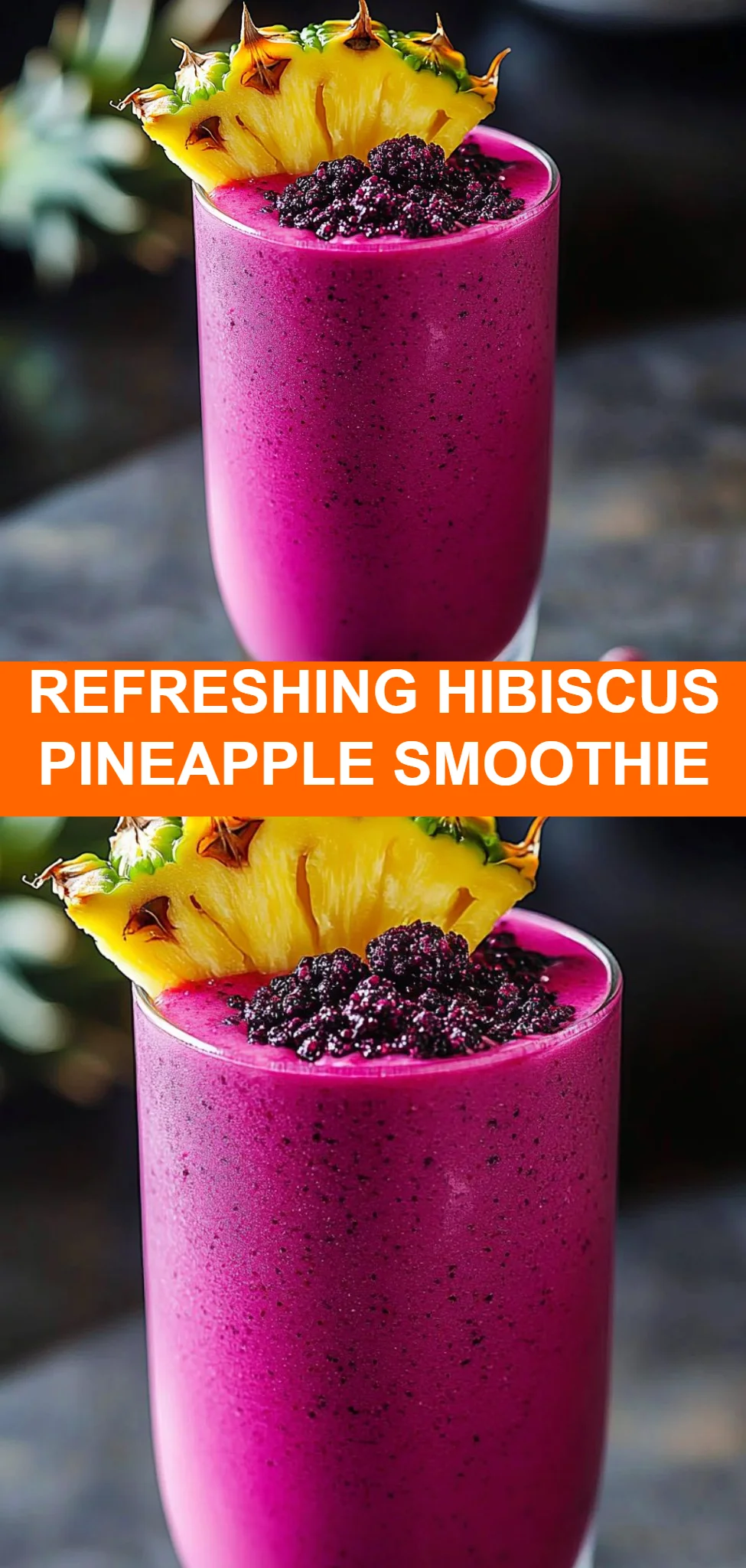 Refreshing Hibiscus Pineapple Smoothie