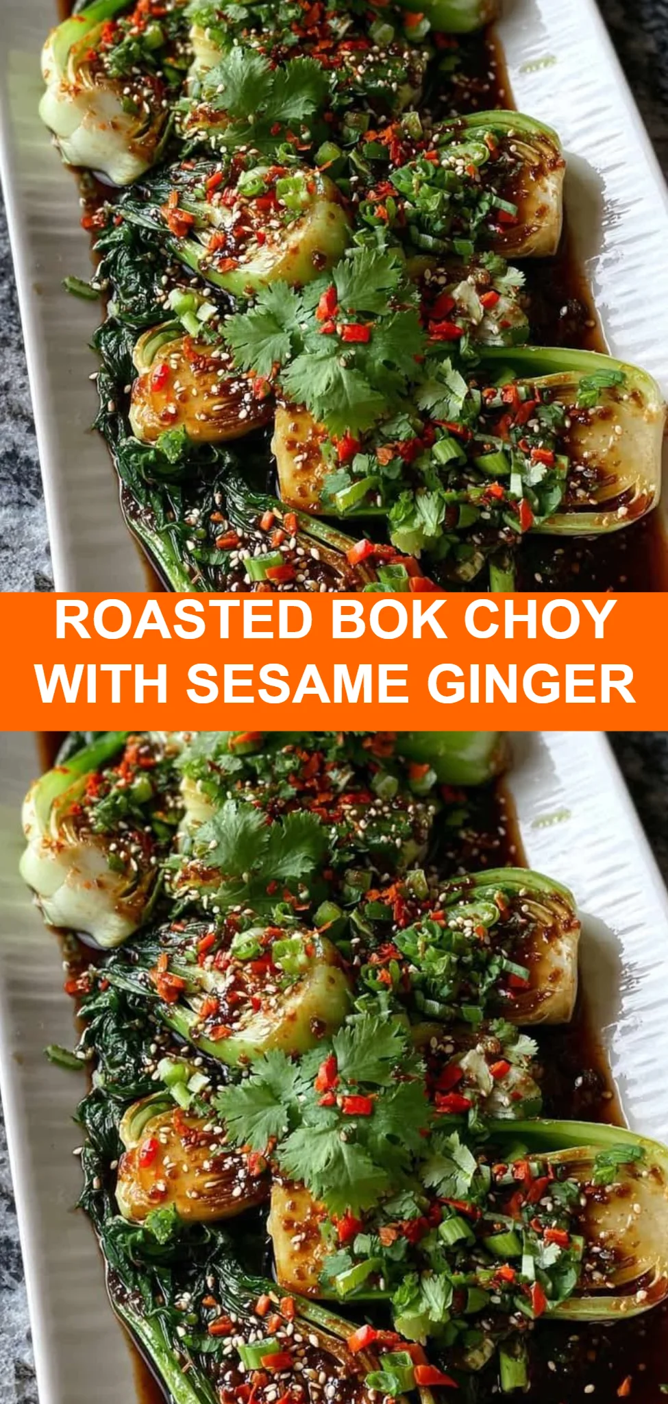 Roasted Bok Choy with Sesame Ginger