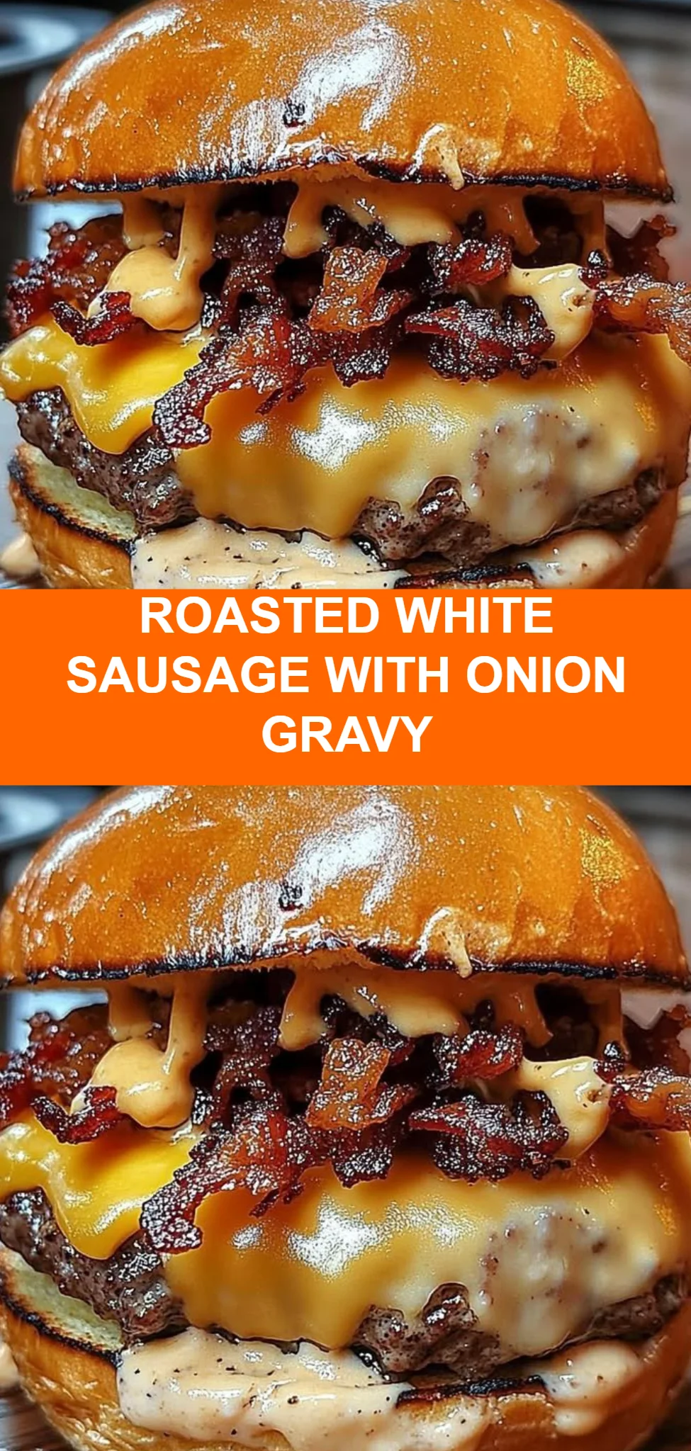 Roasted White Sausage with Onion Gravy