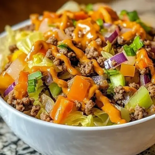Savory ground beef stir-fry with cabbage served in a skillet