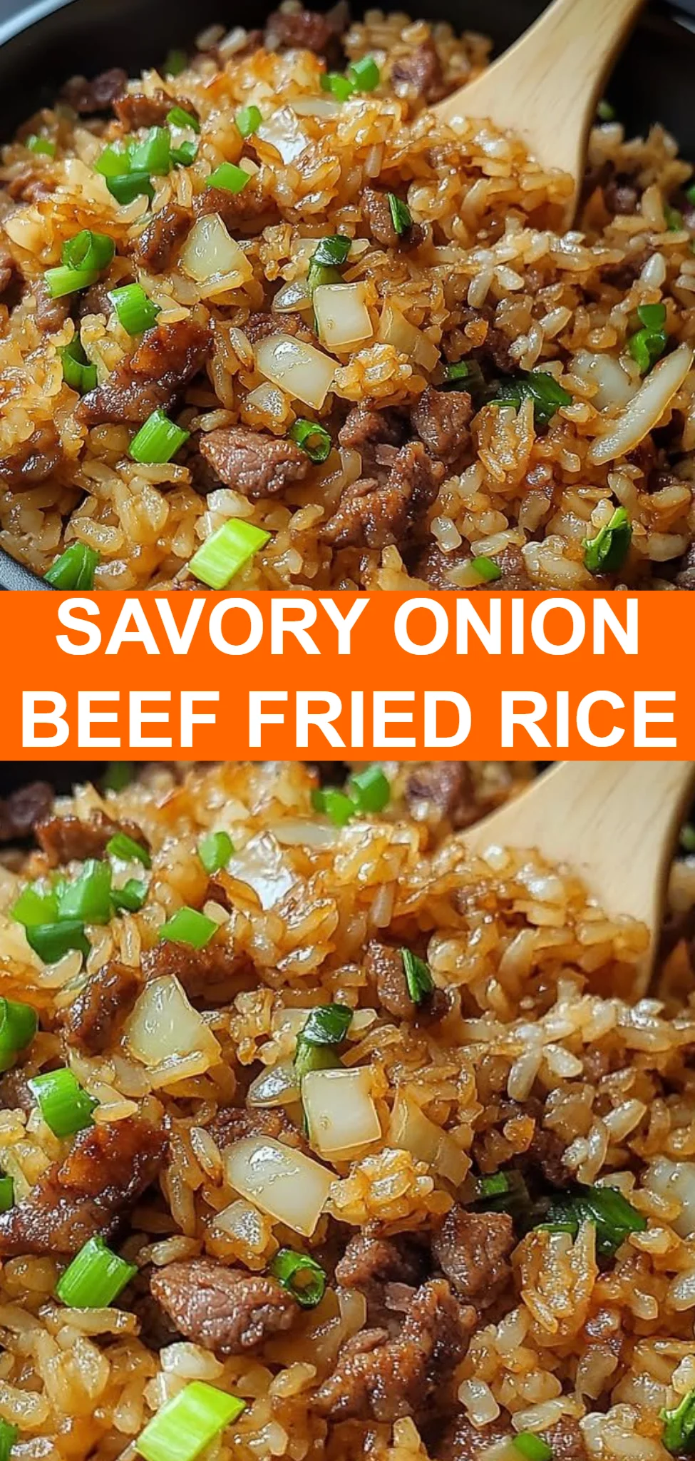 Savory Onion Beef Fried Rice